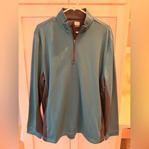 PGA Tour Forest Green Golf Quarter-Zip Lightweight Thermal Stretch Pullover